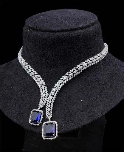 AD Sapphire Necklace Set - A Statement of Luxury