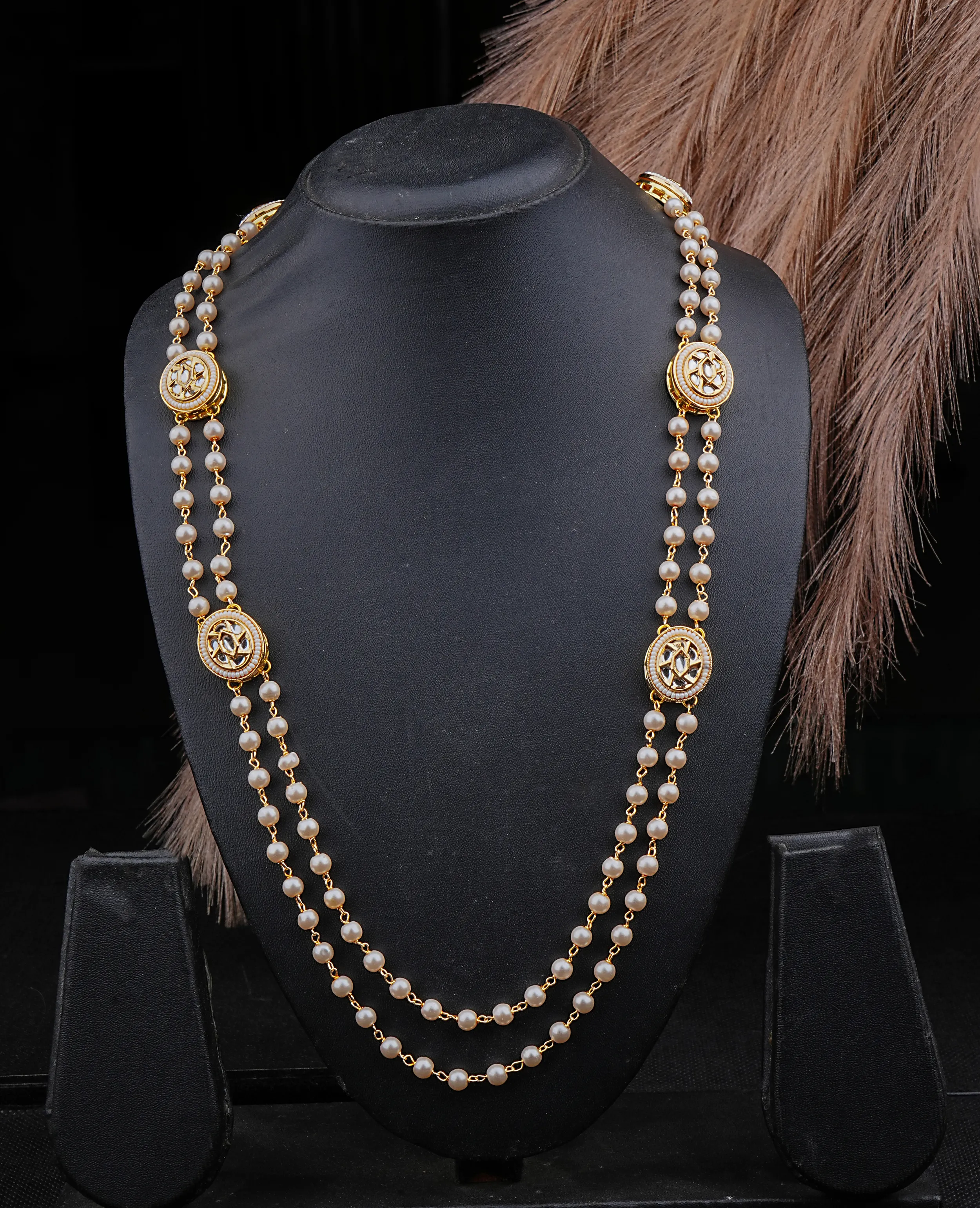 Sinma’s Own Creation: Freshwater Pearls & Kundan Long Necklace Set - Designer Elegance with a Royal Touch