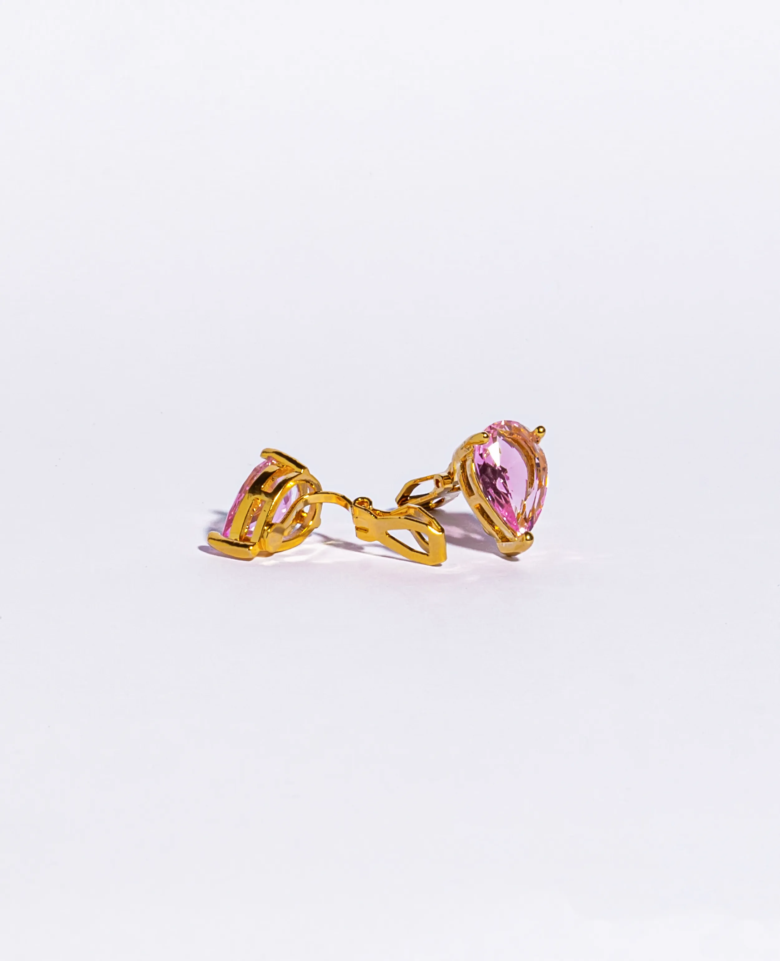 Clip-On Pink Stud Earrings (No Piercing Required)