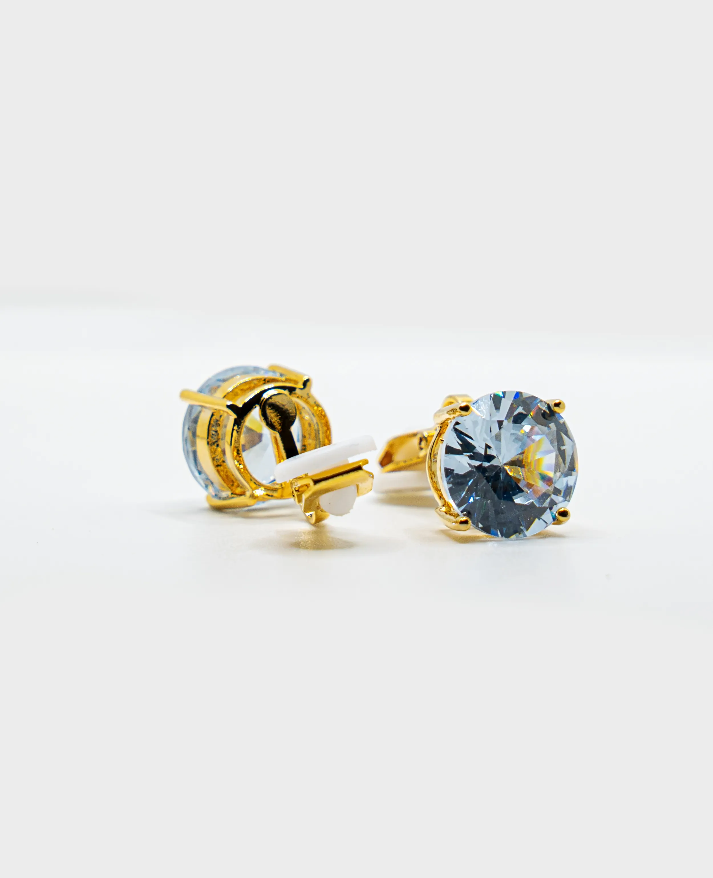 Large American Diamond Clip-On Studs (No Piercing Needed)