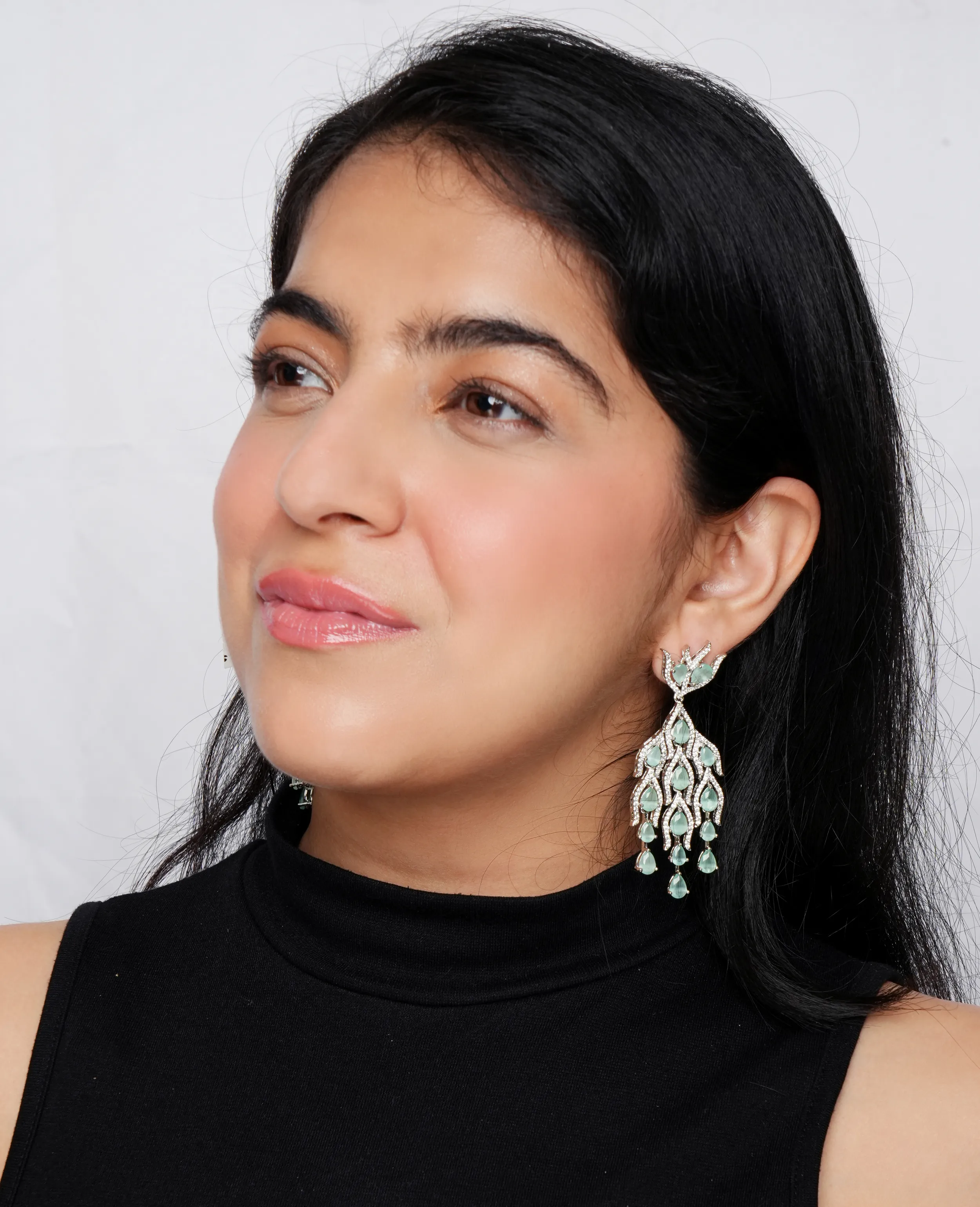 AD Ethnic Long Earring - For That Elegant, Eye-Catchy Look!
