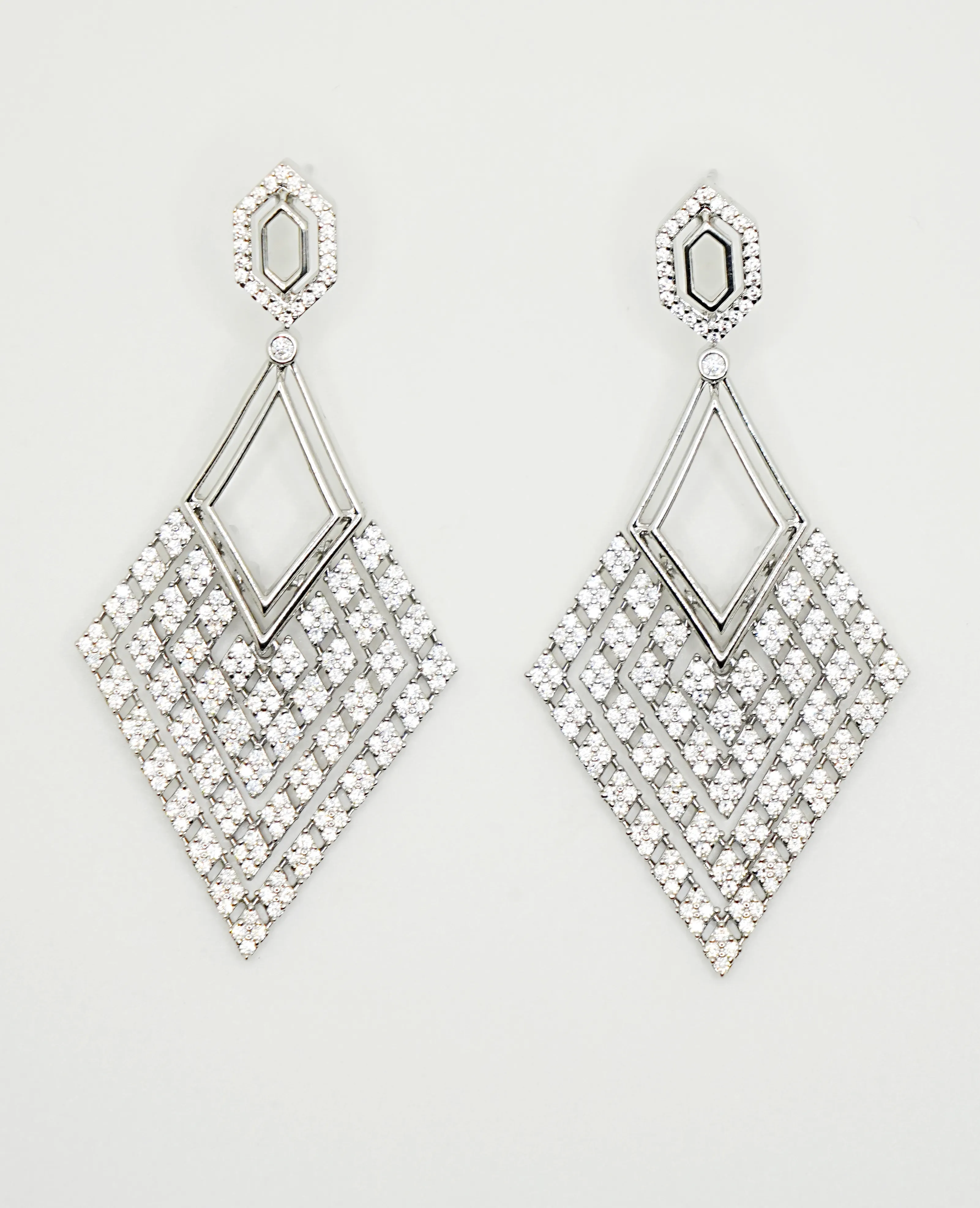 AD Diamond Heavy Earrings – Luxurious Sparkle for Grand Occasions