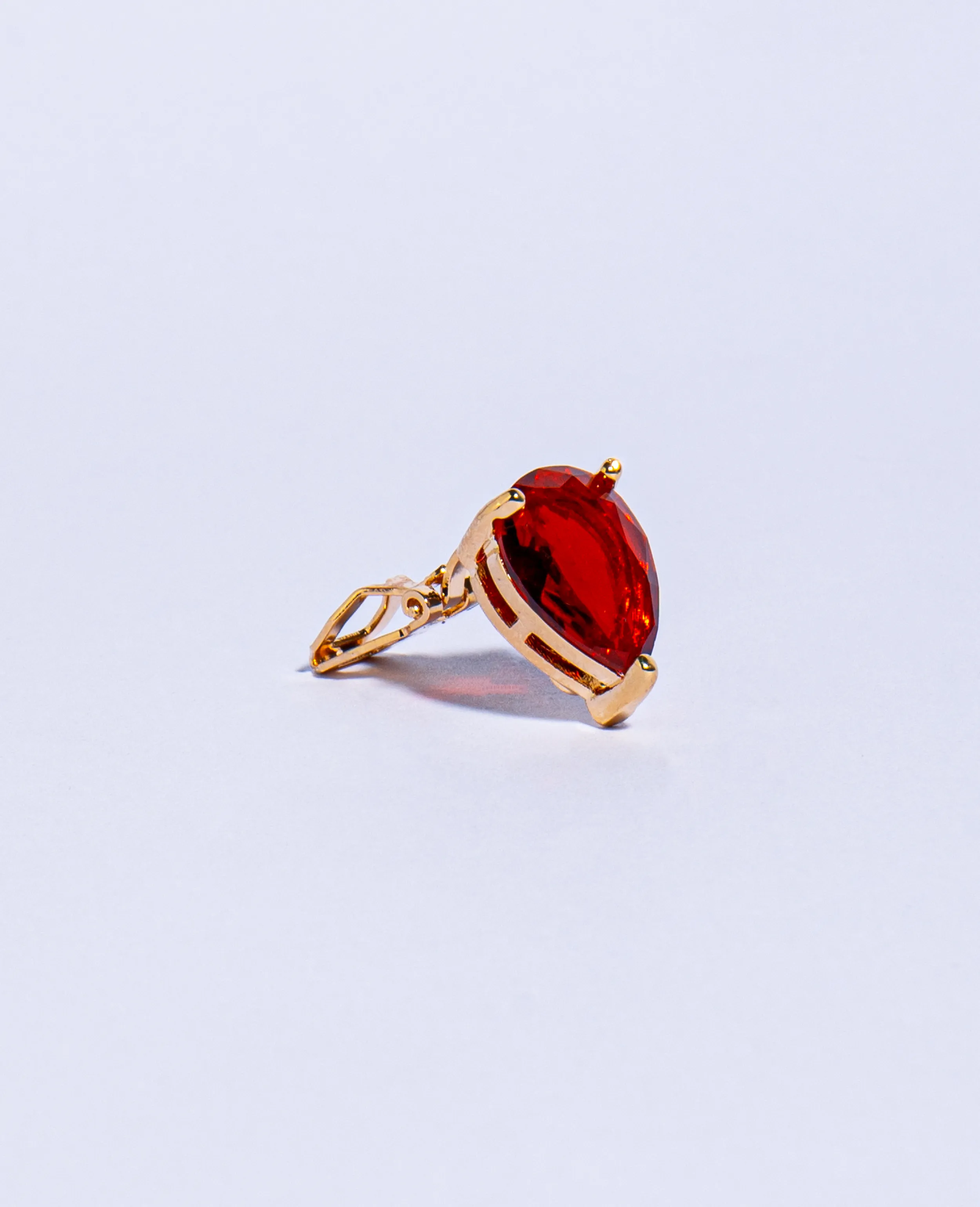 Clip-On Red Stud Earrings (No Piercing Required)