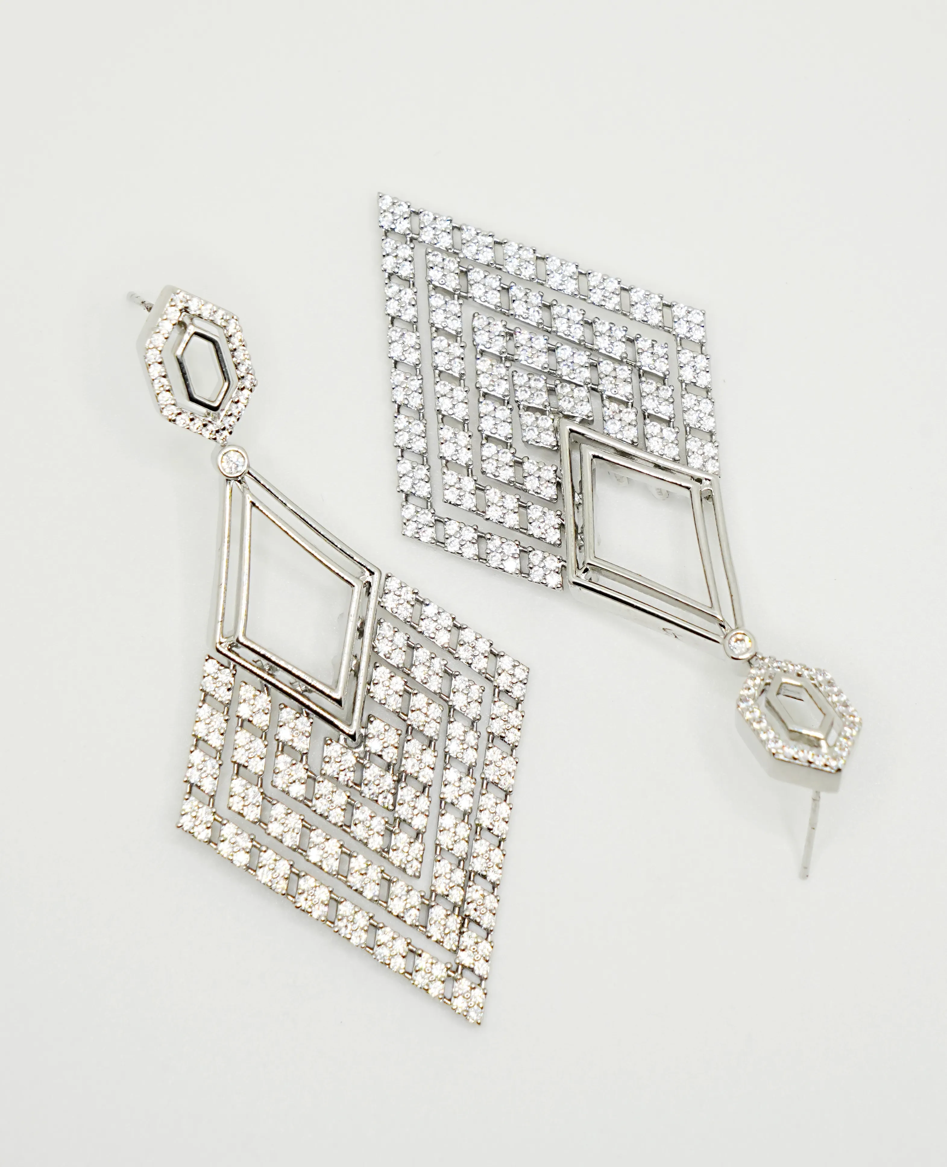 AD Diamond Heavy Earrings – Luxurious Sparkle for Grand Occasions