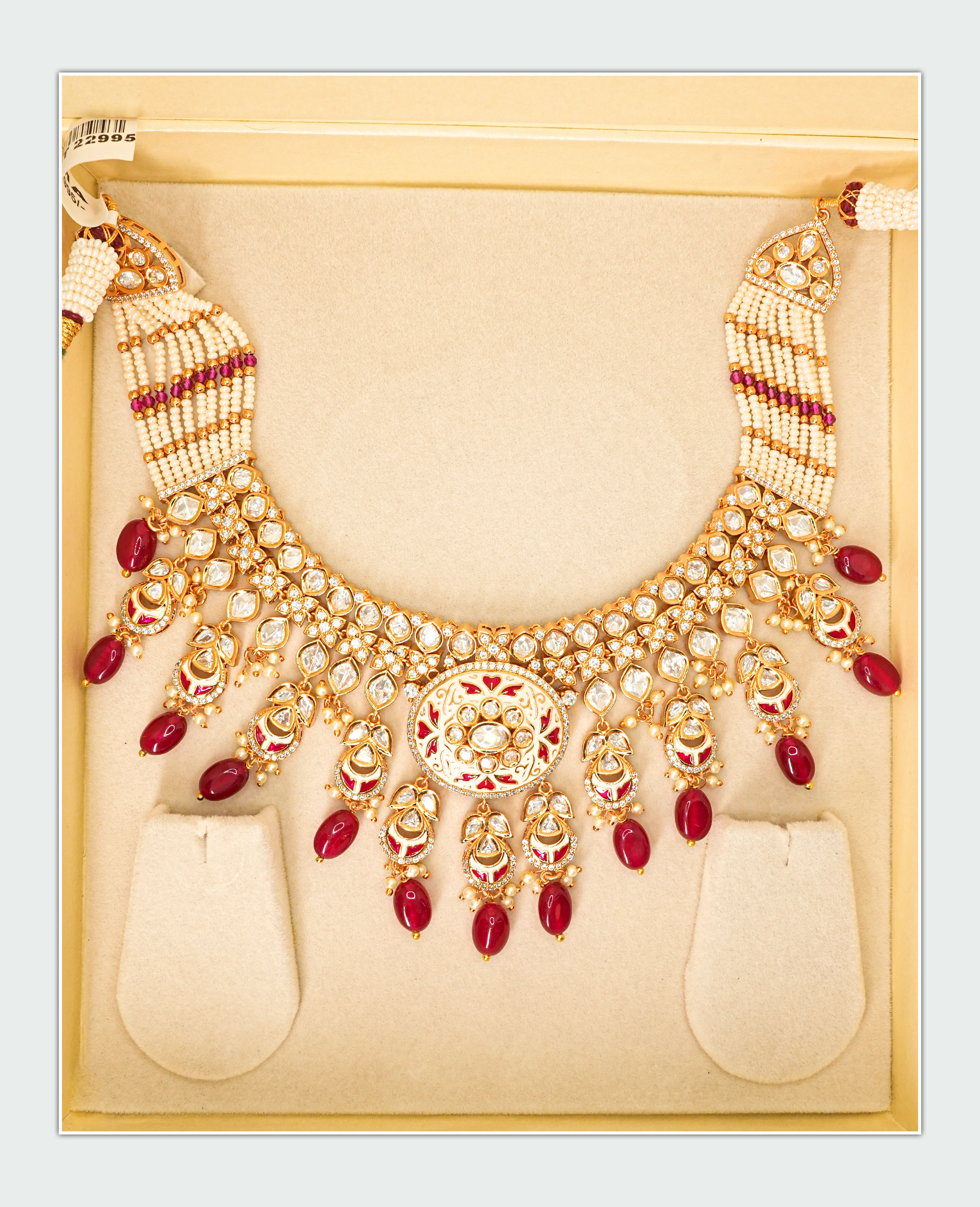 Royal Red – Meenakari Parab Kundan Set
