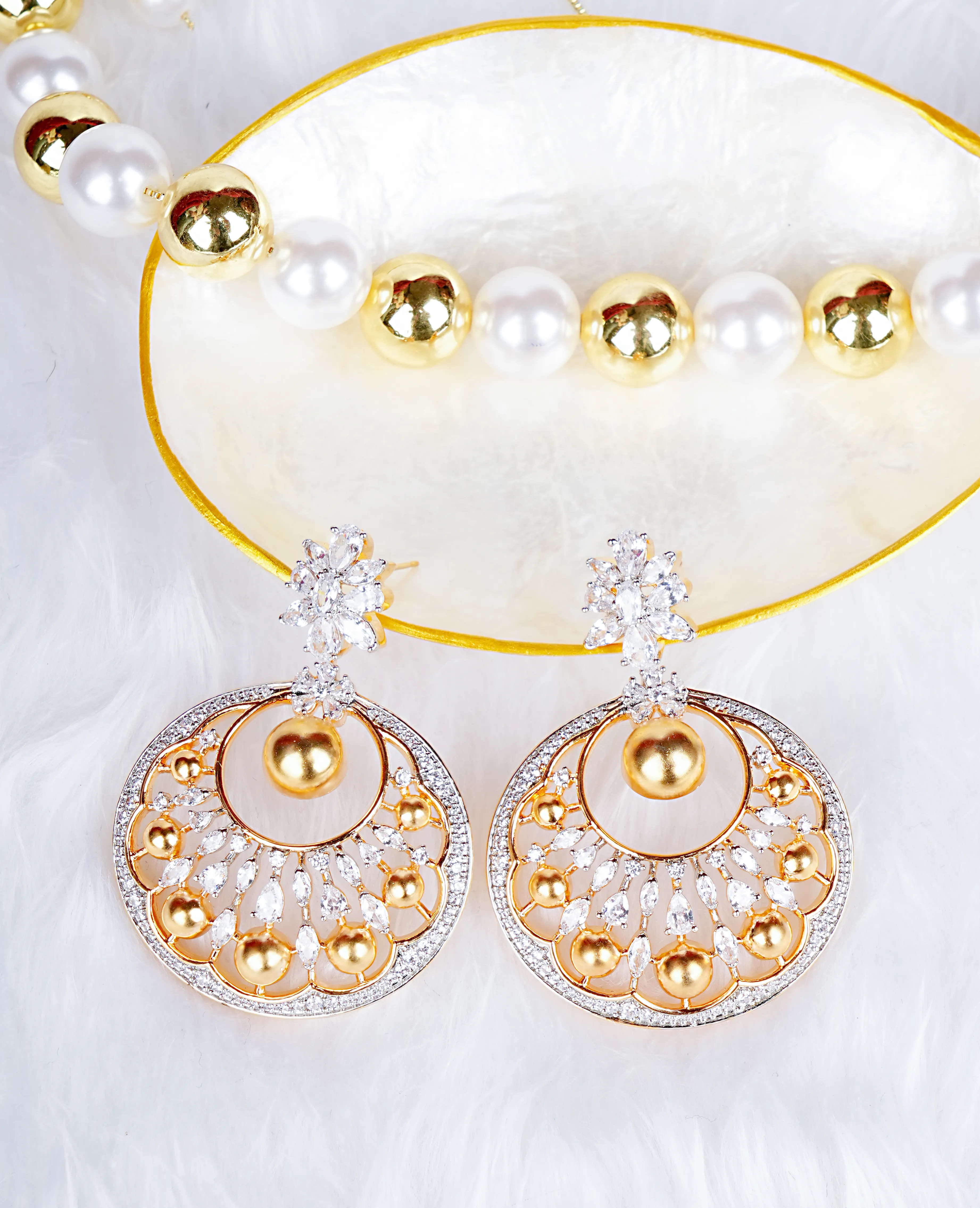 AD Chand Bali Earrings in Gold Finish - Timeless Elegance