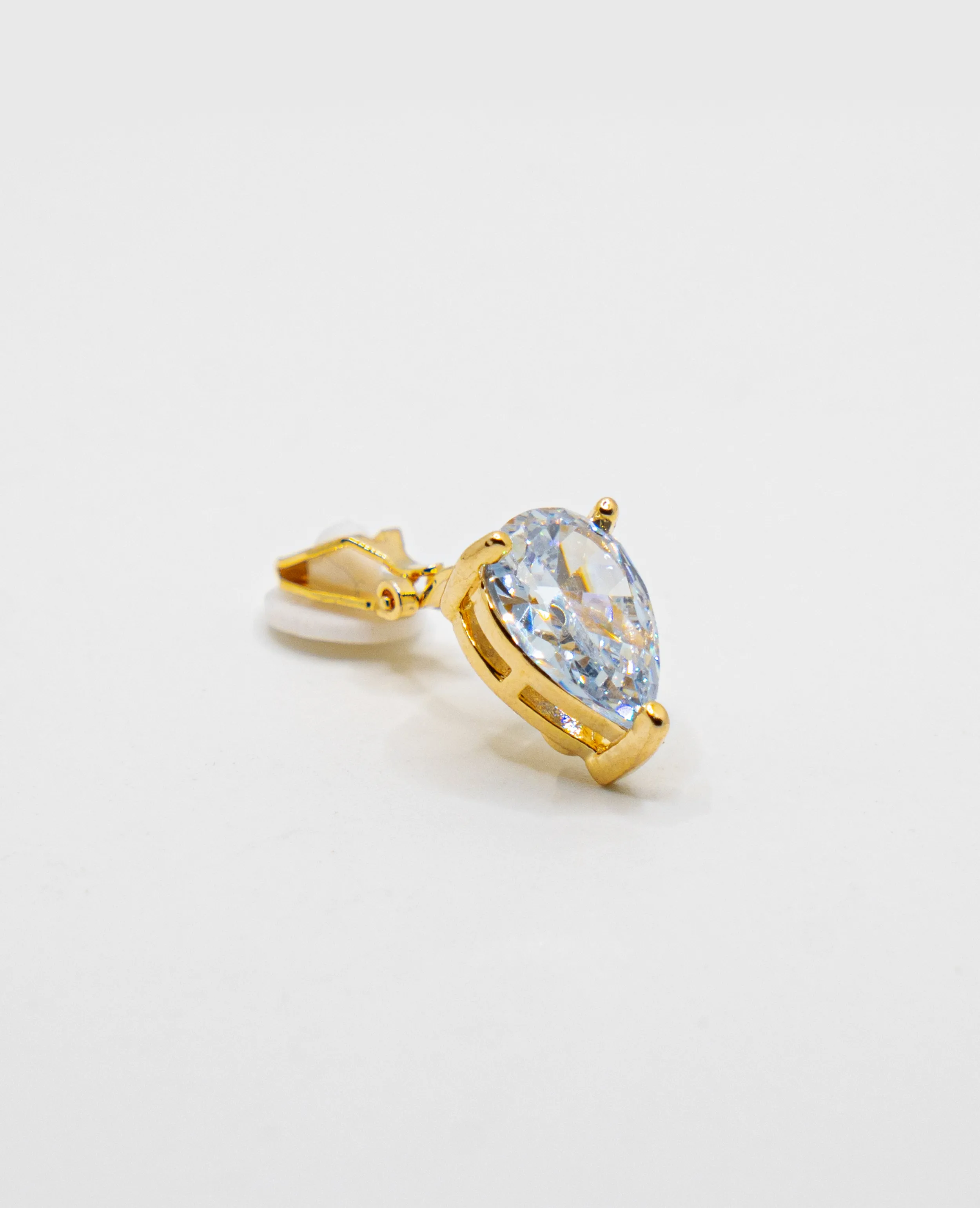 Clip-On White Stud Earrings (No Piercing Required)