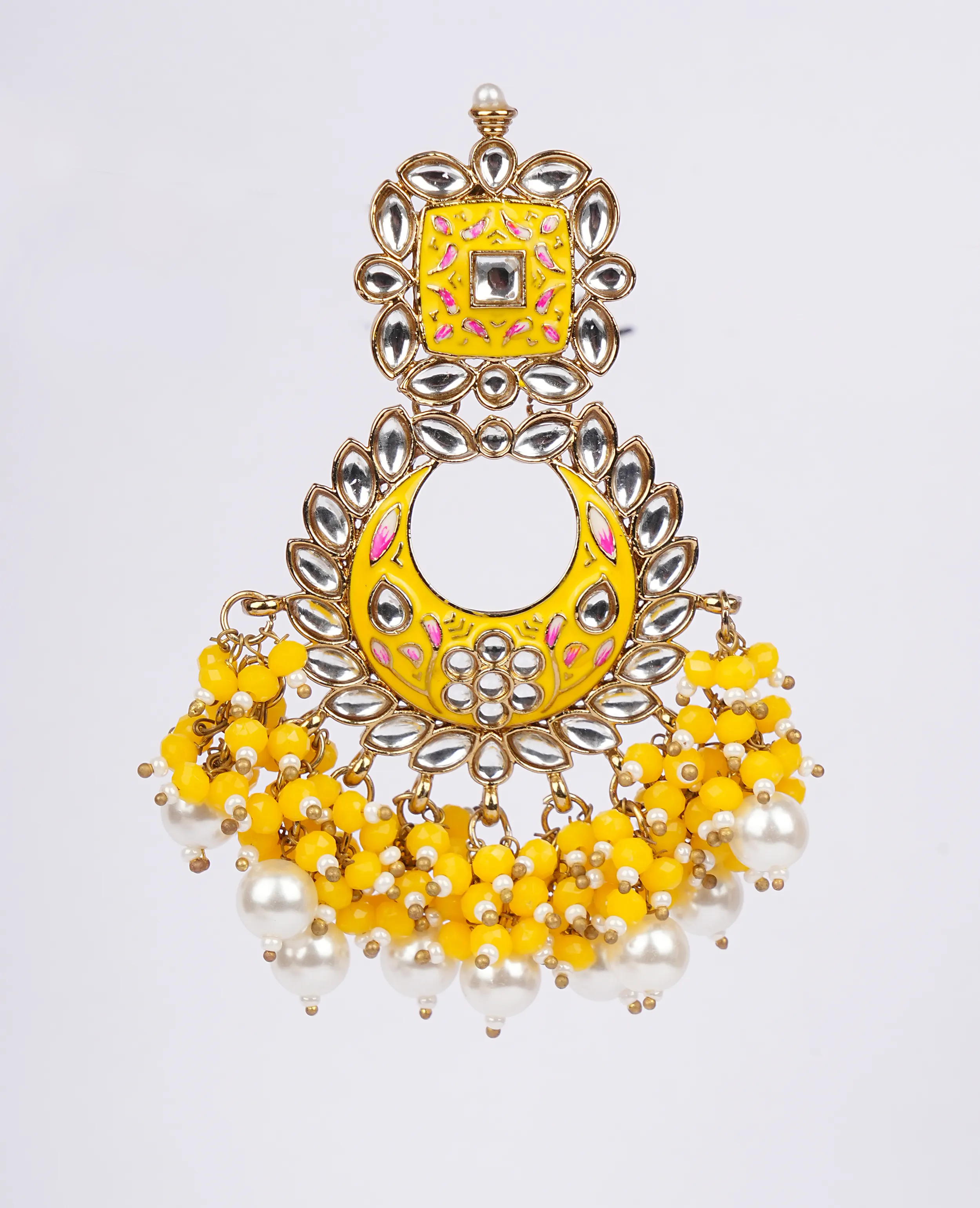 Handwork Meenakari Chandbali Earrings – Traditional Elegance with a Vibrant Twist
