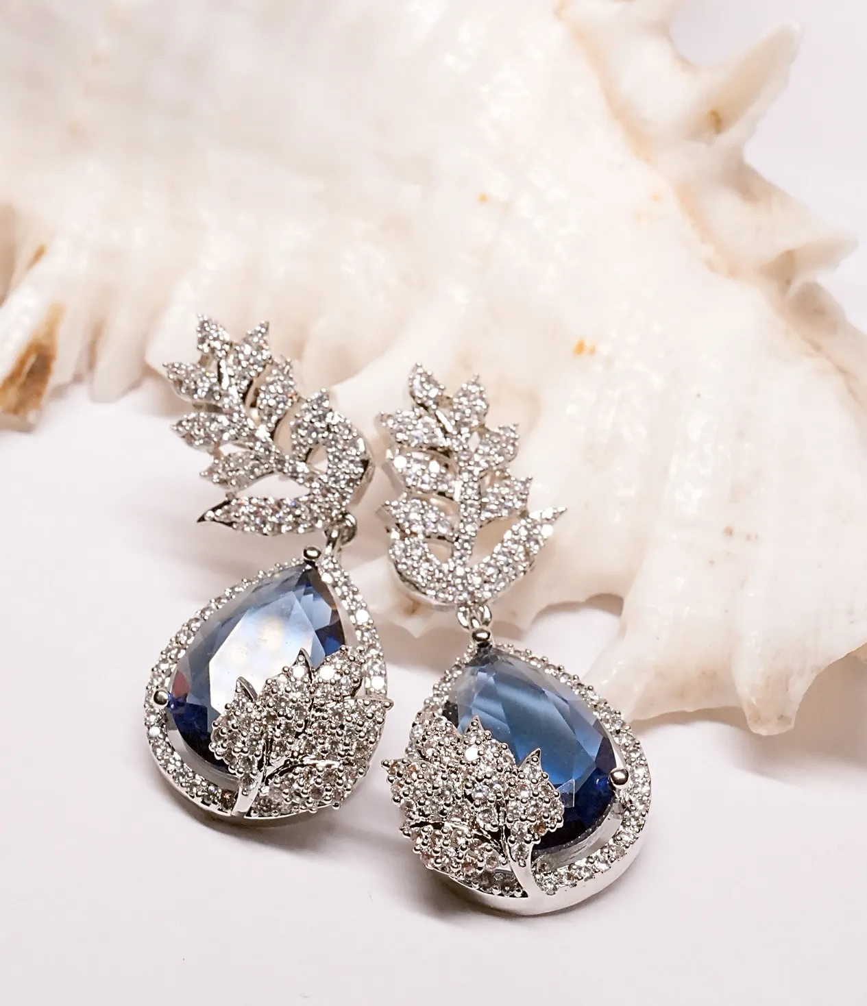 Deep Sapphire Radiance AD Earrings – Sapphire for the Calm and Majestic
