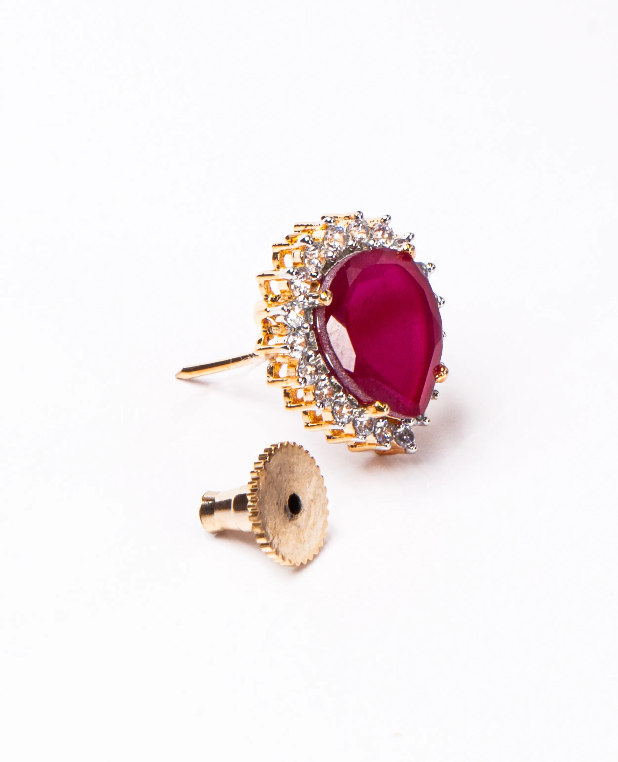 Drop Shape AD Ruby Studs