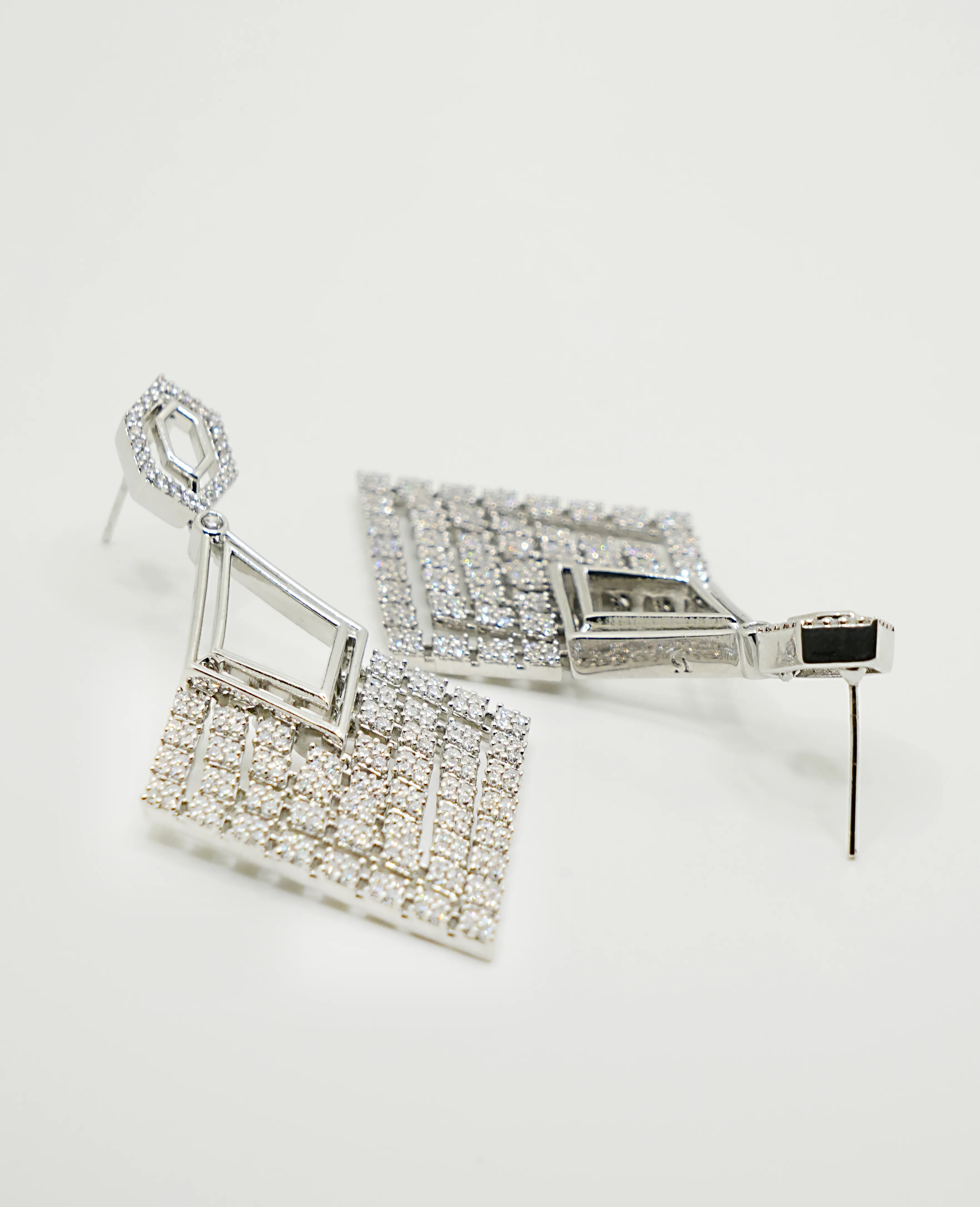 AD Diamond Heavy Earrings – Luxurious Sparkle for Grand Occasions