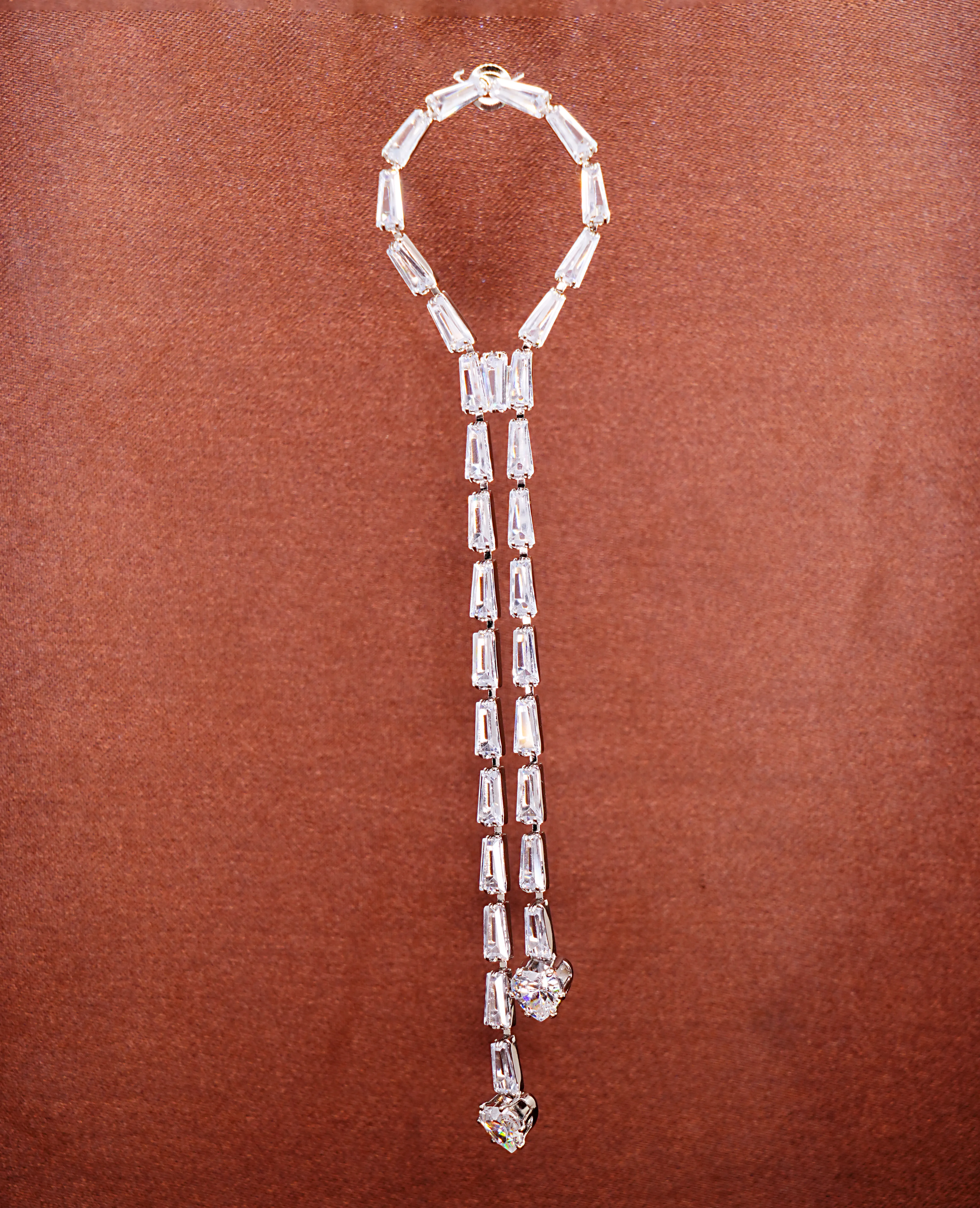 Silver Crystal Long Earrings – Graceful Sparkle for Every Occasion