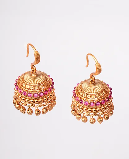 Graceful Gram Small Jhumki Earrings - Delicate Elegance