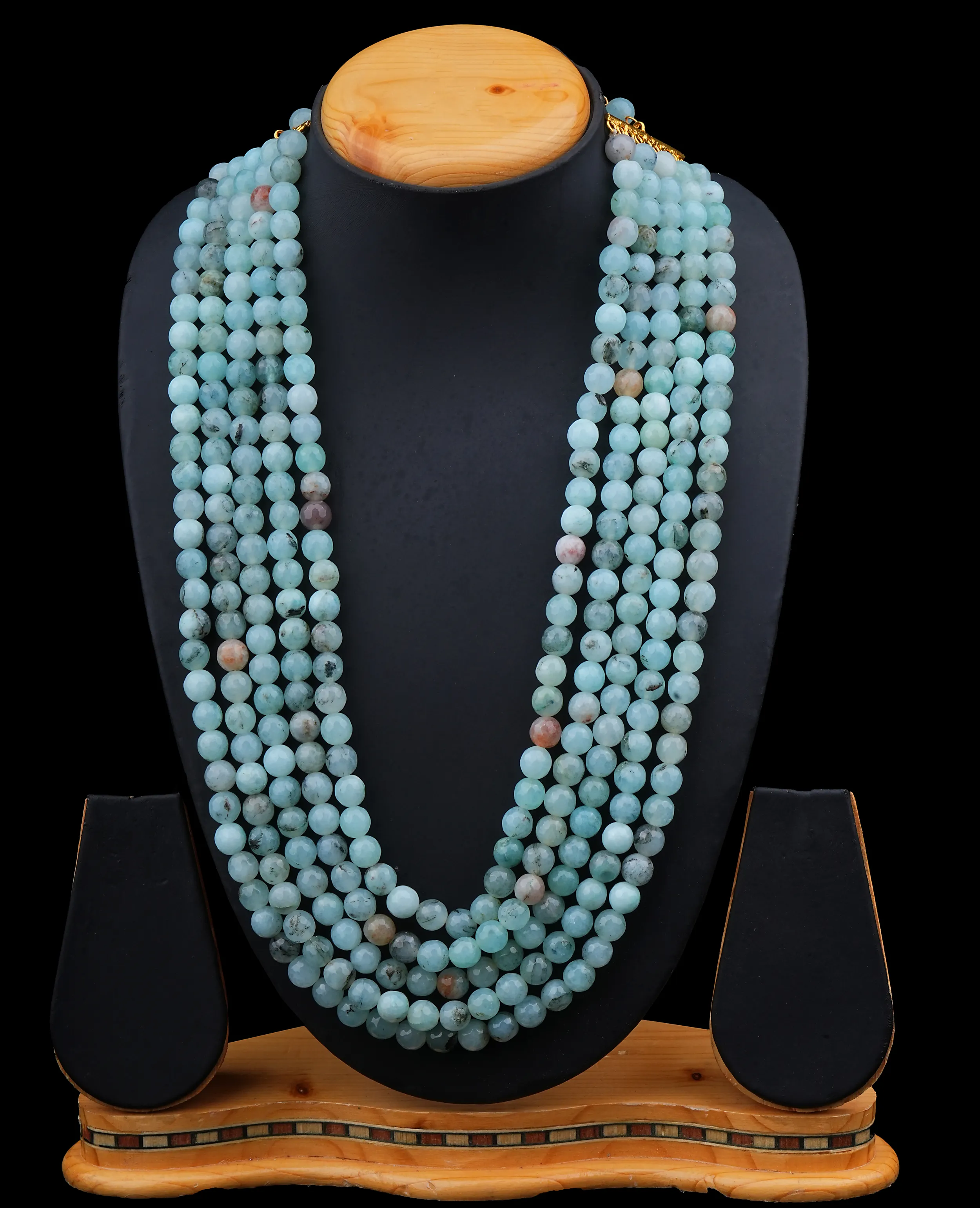 Stunning Semi-Precious Blue English Color Mala - A Touch of Elegance