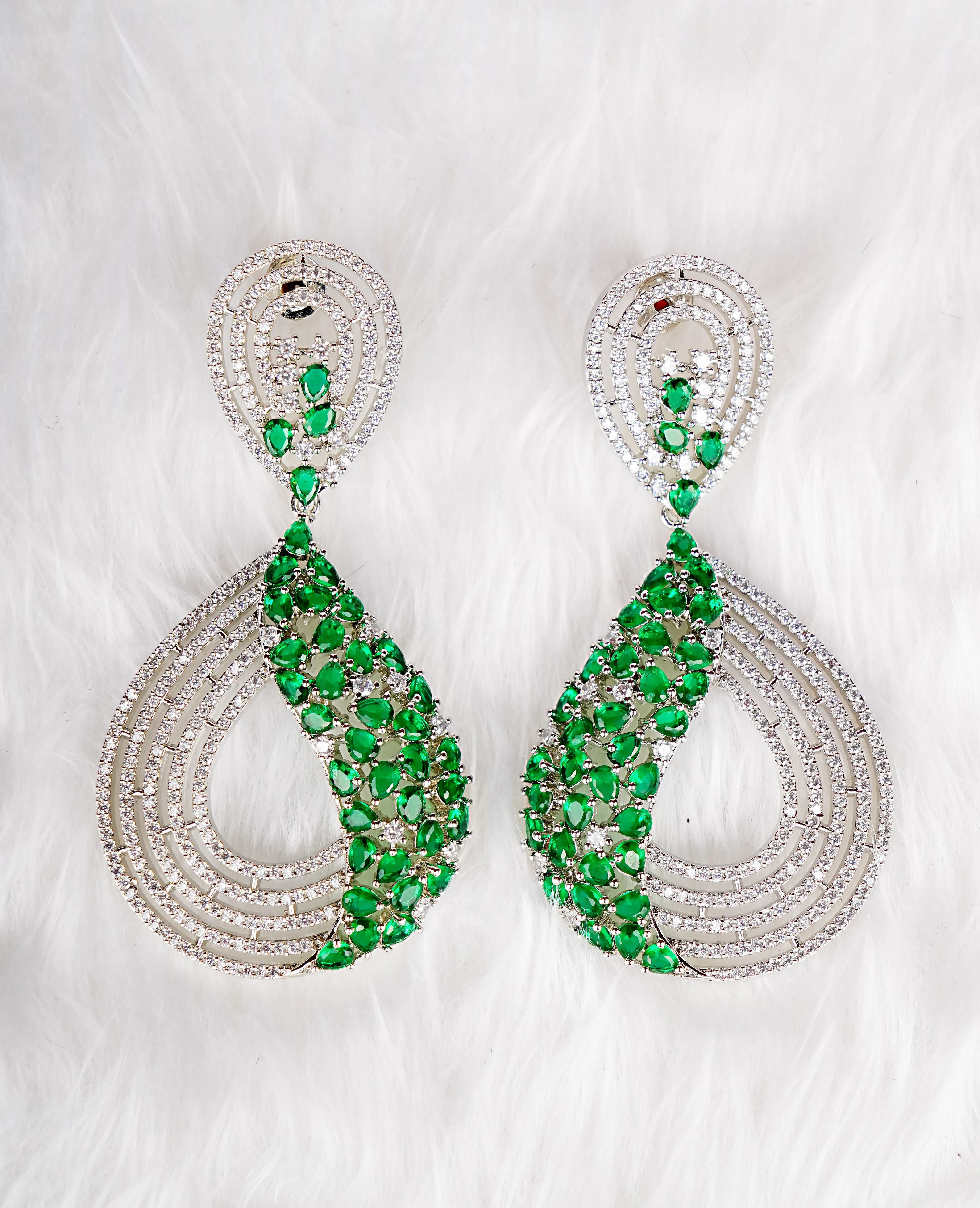 AD Emerald Earrings – A Blend of Sparkle and Sophistication
